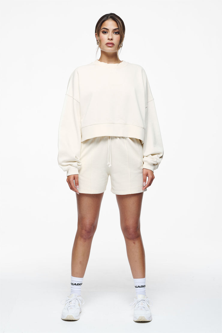 Pegador Londa Cropped Oversized Sweater Vintage Washed Unbleached Gum Blitzangebot