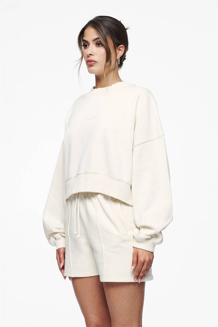 Pegador Londa Cropped Oversized Sweater Vintage Washed Unbleached Gum Blitzangebot