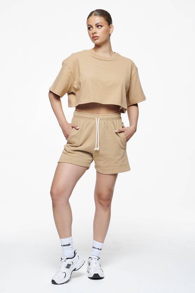 Pegador Layla Oversized Cropped Tee Vintage Washed Espresso Gum Tägliche Deals