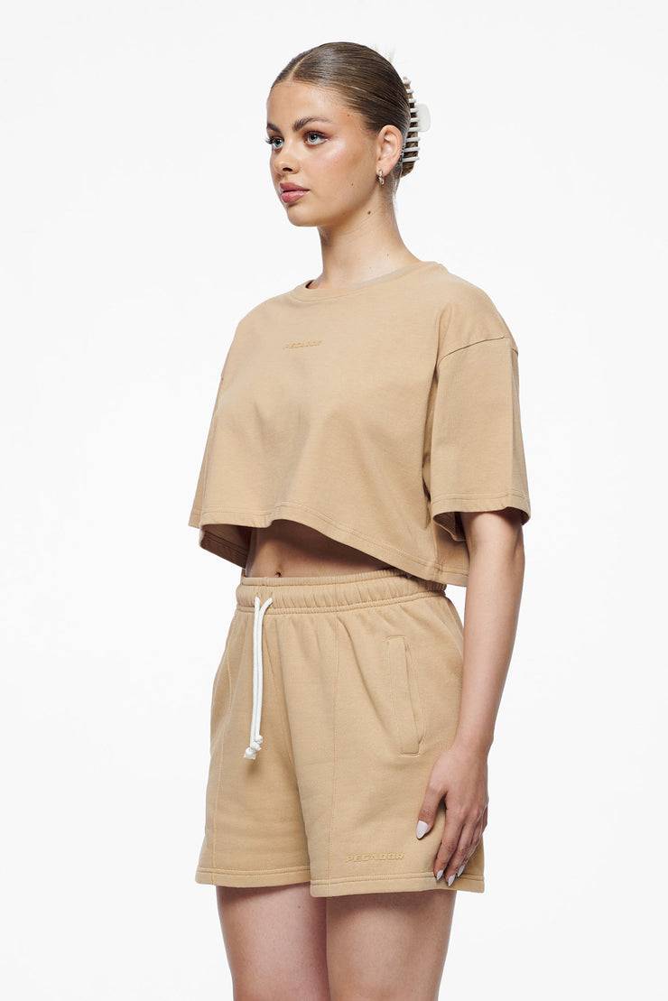 Pegador Layla Oversized Cropped Tee Vintage Washed Espresso Gum Tägliche Deals