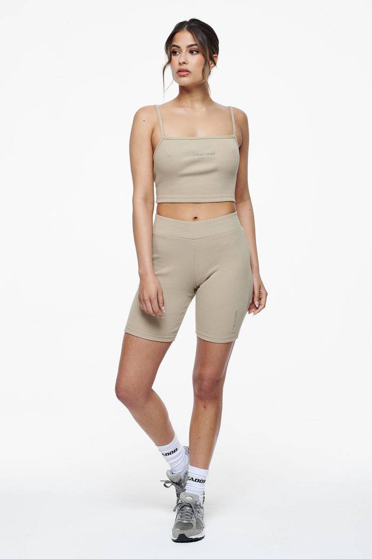 Pegador Barrie Rib Biker Shorts Vintage Washed Espresso Tiefpreis
