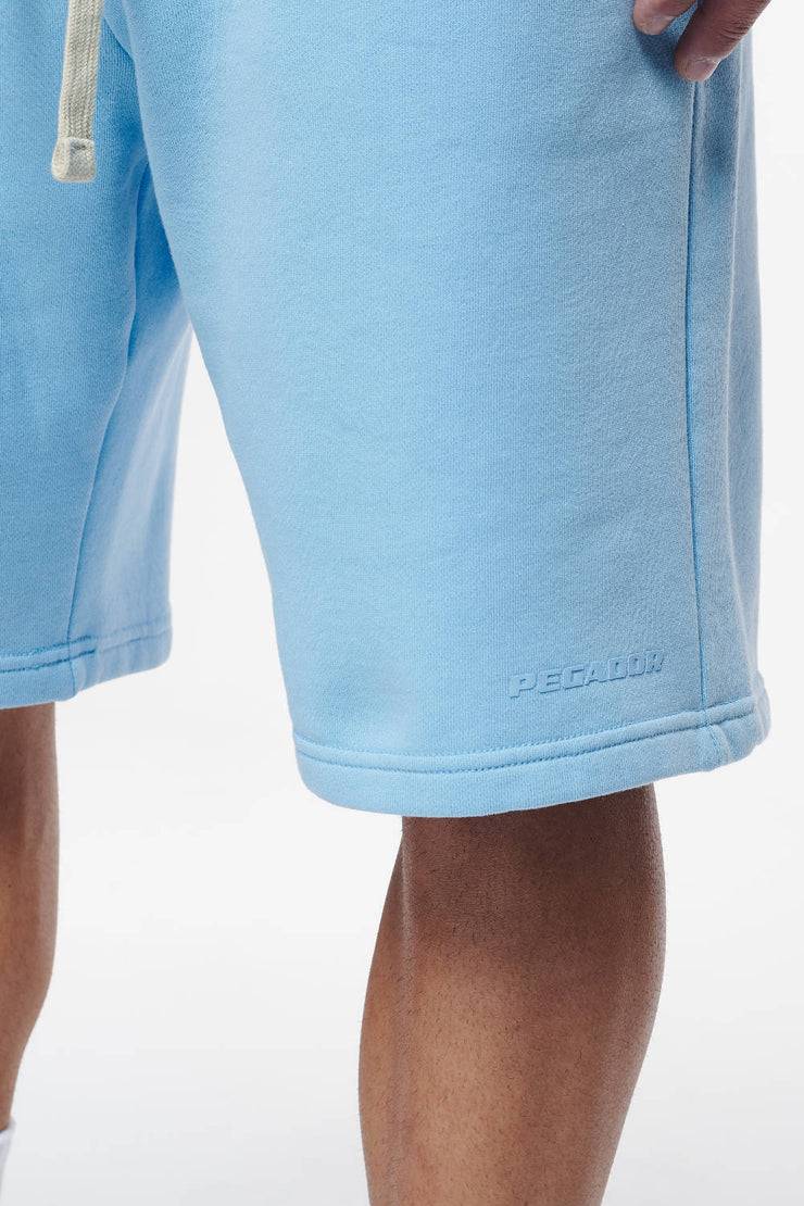 Pegador Logo Heavy Sweat Shorts Vintage Washed Riviera Blue Gum Neueste Stile