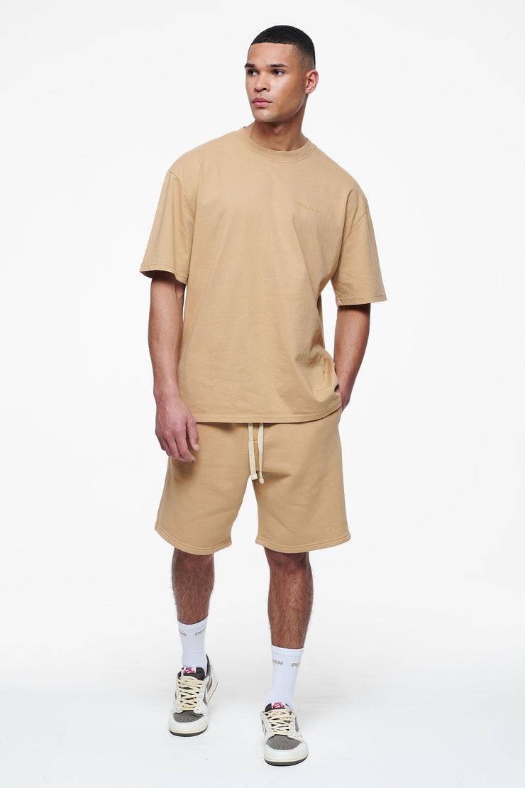Pegador Logo Heavy Sweat Shorts Vintage Washed Espresso Gum Letzter Tag