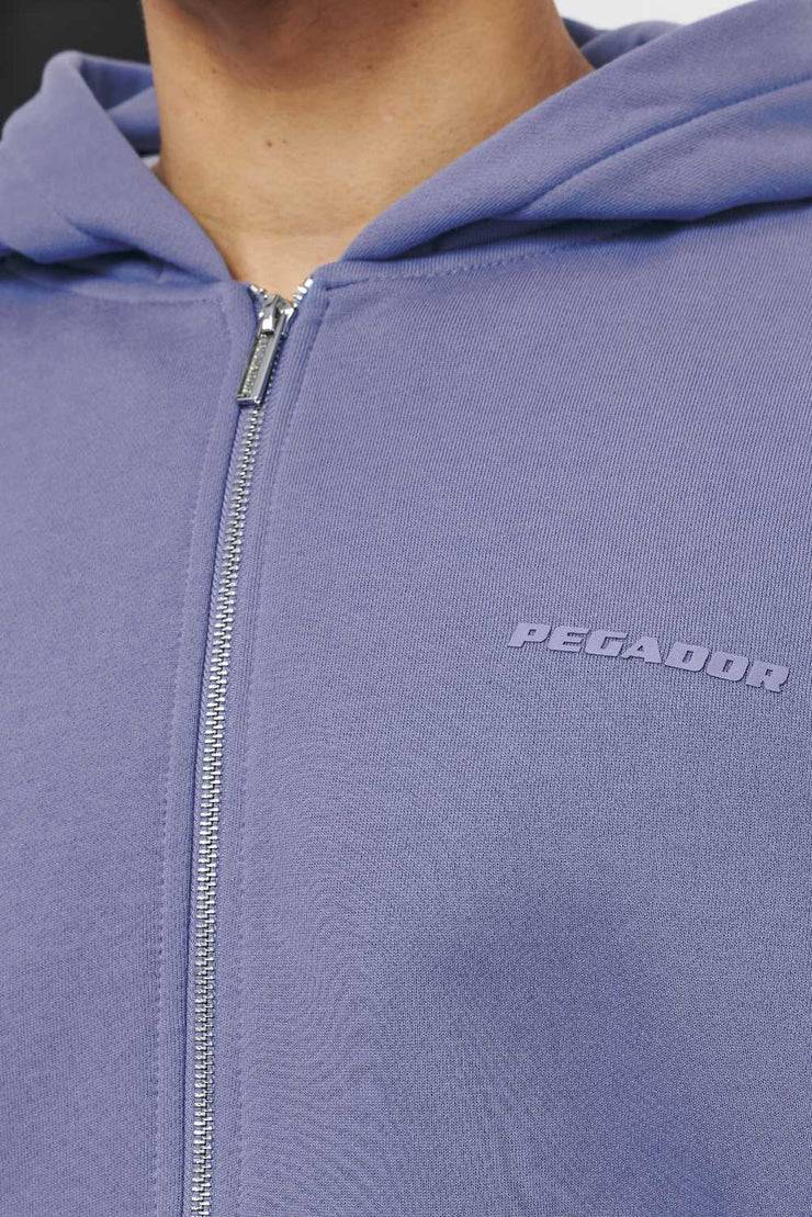 Pegador Logo Oversized Sweat Jacket Vintage Washed Magic Violet Gum Zeitbegrenzte Promotion