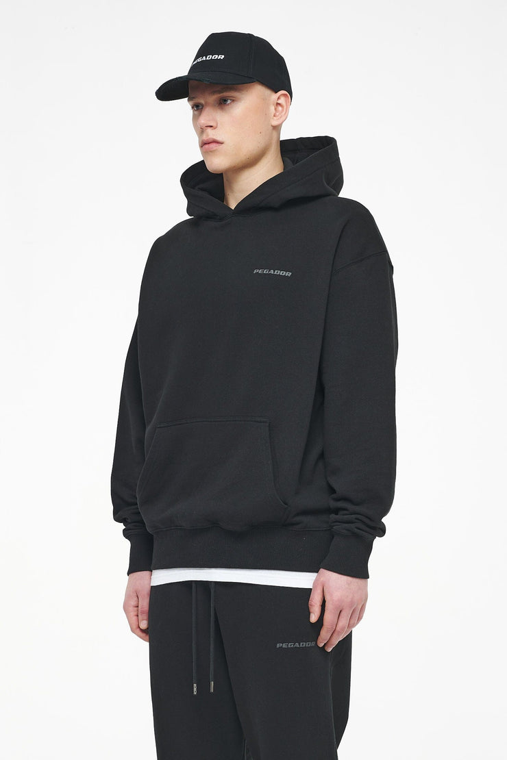 Pegador Logo Oversized Hoodie Vintage Washed Black Ink Gum Bis zu 60% Rabatt