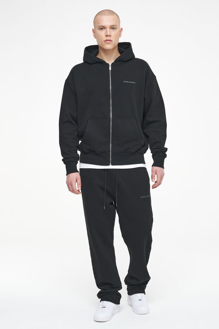 Pegador Logo Oversized Sweat Jacket Vintage Washed Black Ink Gum Bis zu 65% Rabatt
