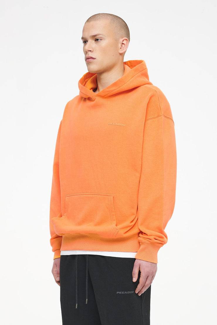 Pegador Logo Oversized Hoodie Vintage Washed Sunrise Orange Gum Vierteljährliche Förderung