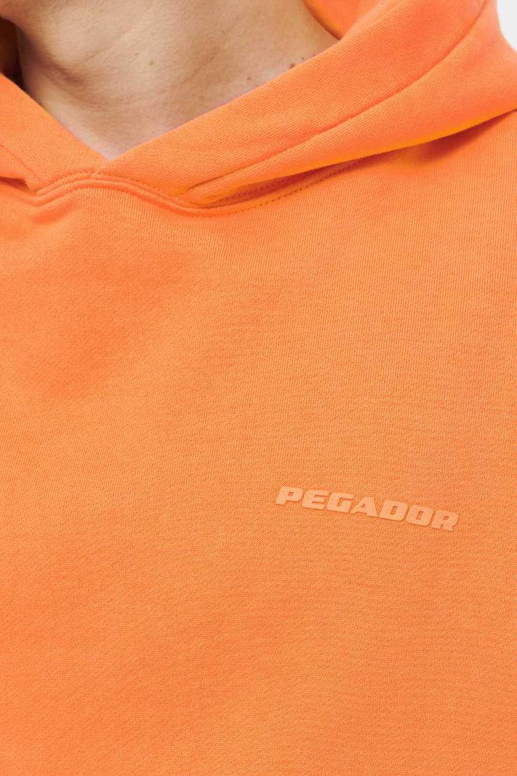 Pegador Logo Oversized Hoodie Vintage Washed Sunrise Orange Gum Vierteljährliche Förderung