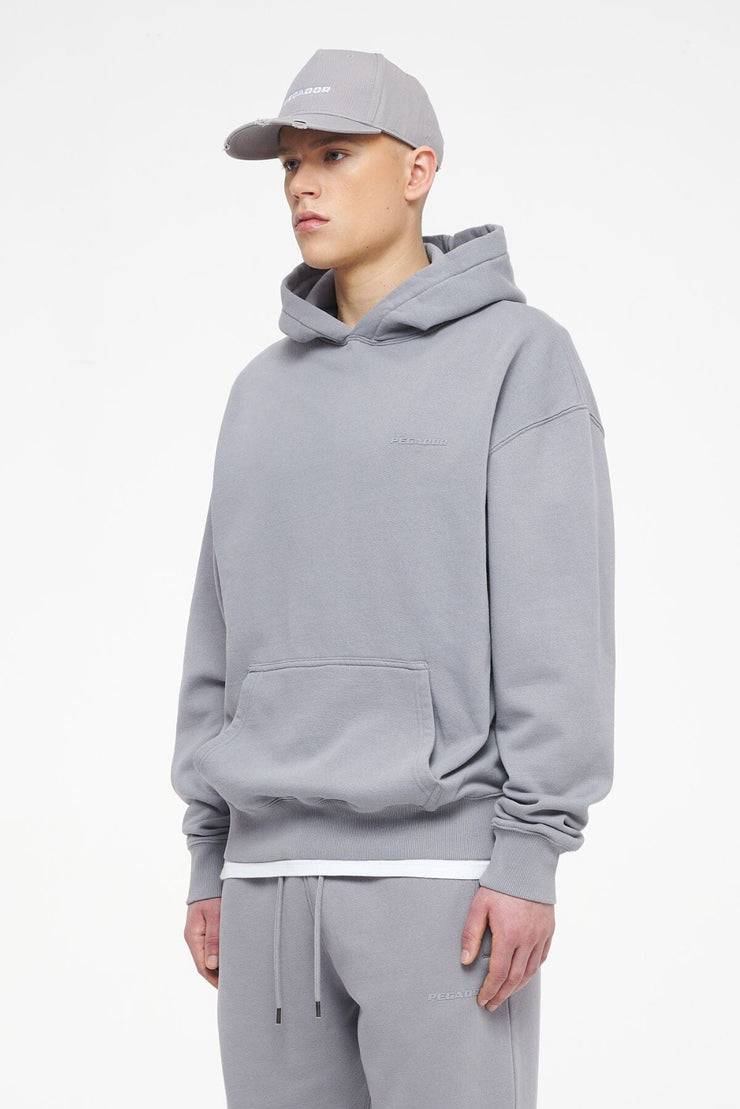 Pegador Logo Oversized Hoodie Vintage Washed Dusk Grey Gum Discount Store für neue Produkte