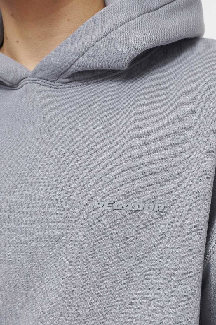 Pegador Logo Oversized Hoodie Vintage Washed Dusk Grey Gum Discount Store für neue Produkte