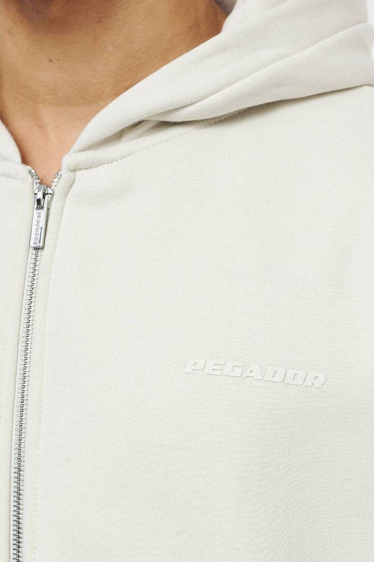 Pegador Logo Oversized Sweat Jacket Vintage Washed Angels Cream Gum Riesige Rabatte