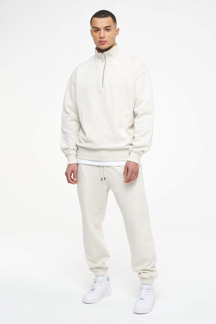 Pegador Logo Oversized Halfzip Sweater Vintage Washed Angels Cream Gum 50% Rabatt mit kostenlosem Versand