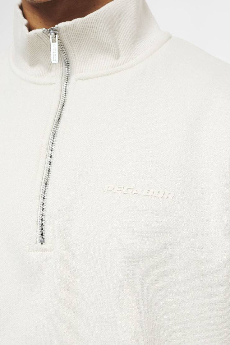 Pegador Logo Oversized Halfzip Sweater Vintage Washed Angels Cream Gum 50% Rabatt mit kostenlosem Versand