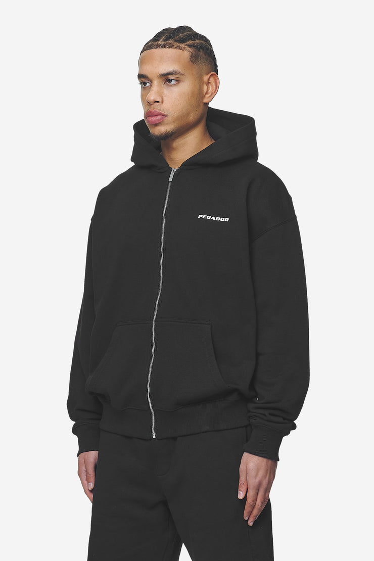 Pegador Logo Oversized Sweat Jacket Washed Black White Gum Kostenloser Versand international