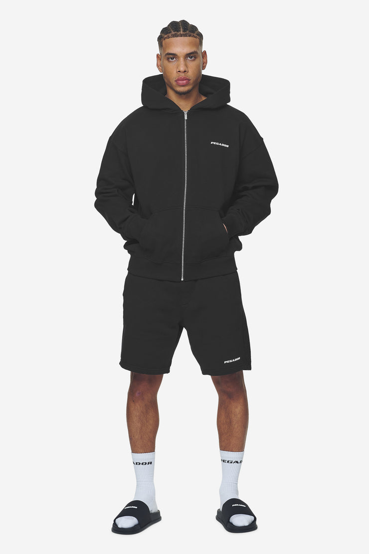 Pegador Logo Oversized Sweat Jacket Washed Black White Gum Kostenloser Versand international