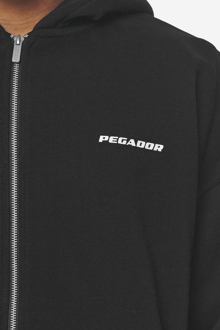 Pegador Logo Oversized Sweat Jacket Washed Black White Gum Kostenloser Versand international
