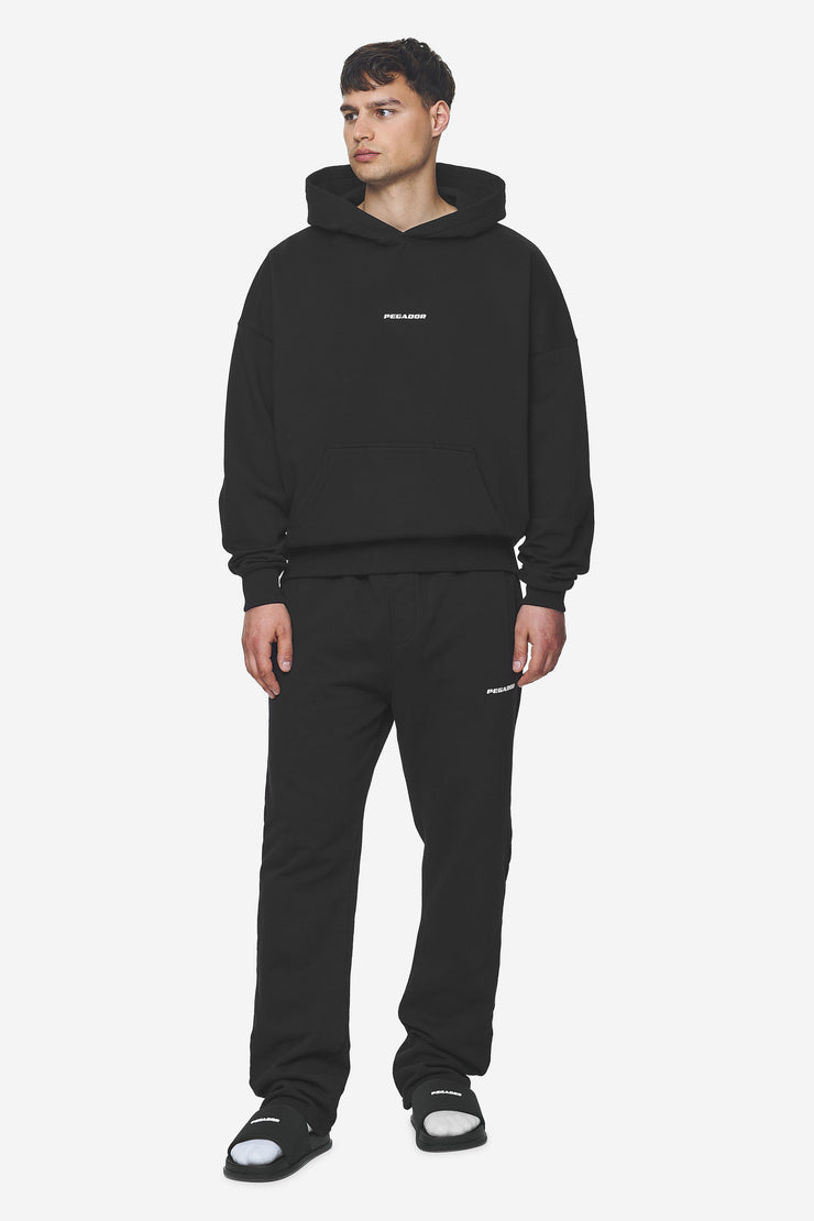 Pegador Logo Boxy Hoodie Washed Black White Gum Fabrikladen