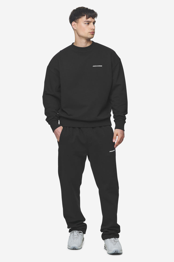 Pegador Logo Wide Sweat Pants Washed Black White Gum Im Verkauf