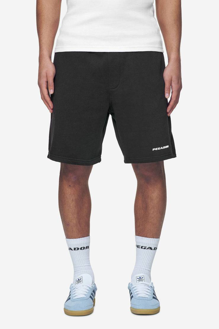 Pegador Logo Heavy Sweat Shorts Washed Black White Gum 50% Rabatt für begrenzte Zeit