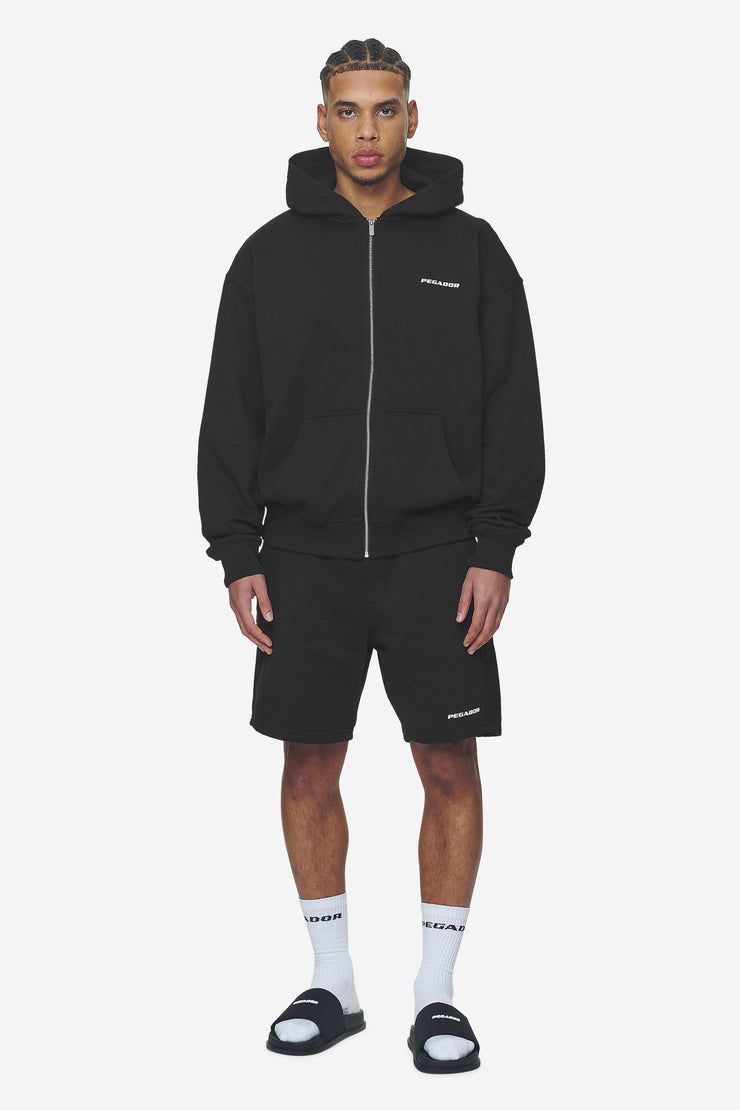 Pegador Logo Heavy Sweat Shorts Washed Black White Gum 50% Rabatt für begrenzte Zeit