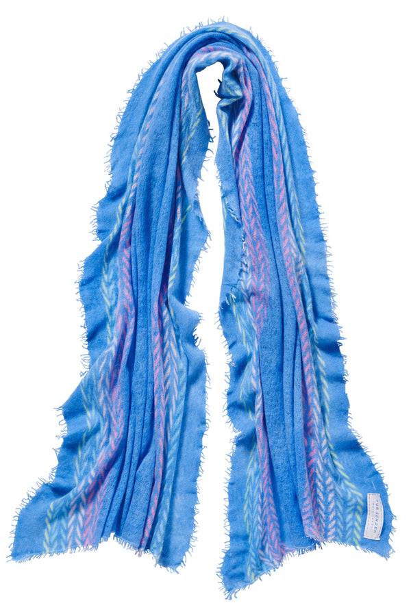 Pur Schoen Schal ethno border skyblue Cyber Monday