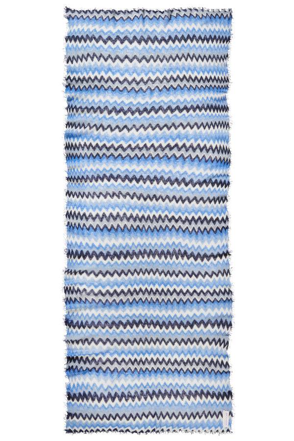 Pur Schoen Schal chevron skyblue-silber Exklusive Angebote