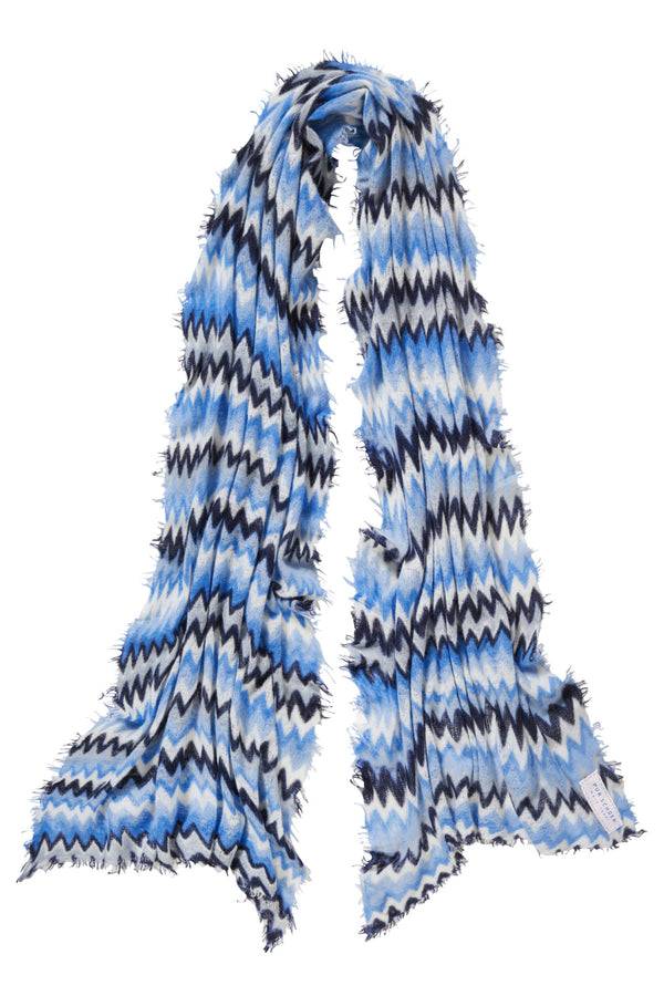 Pur Schoen Schal chevron skyblue-silber Exklusive Angebote