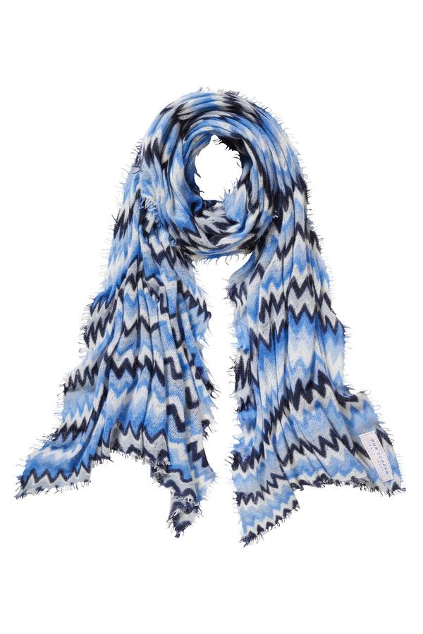 Pur Schoen Schal chevron skyblue-silber Exklusive Angebote