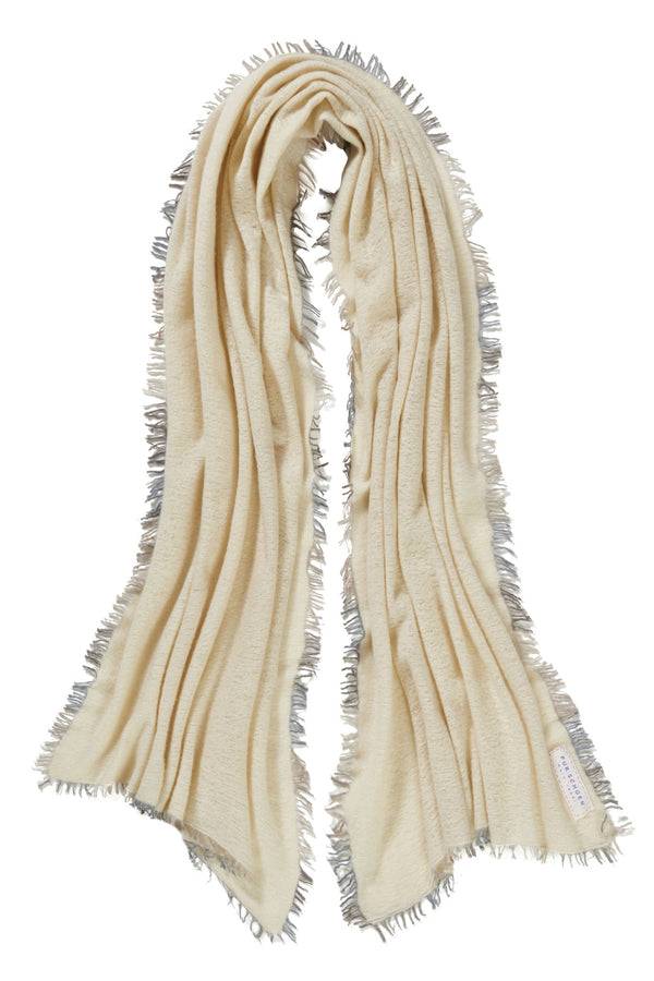 Pur Schoen Schal natural fransen grey Fabrikpreis