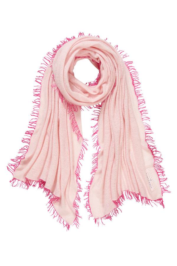 Pur Schoen Schal puder rose fransen pink Vatertagsangebot