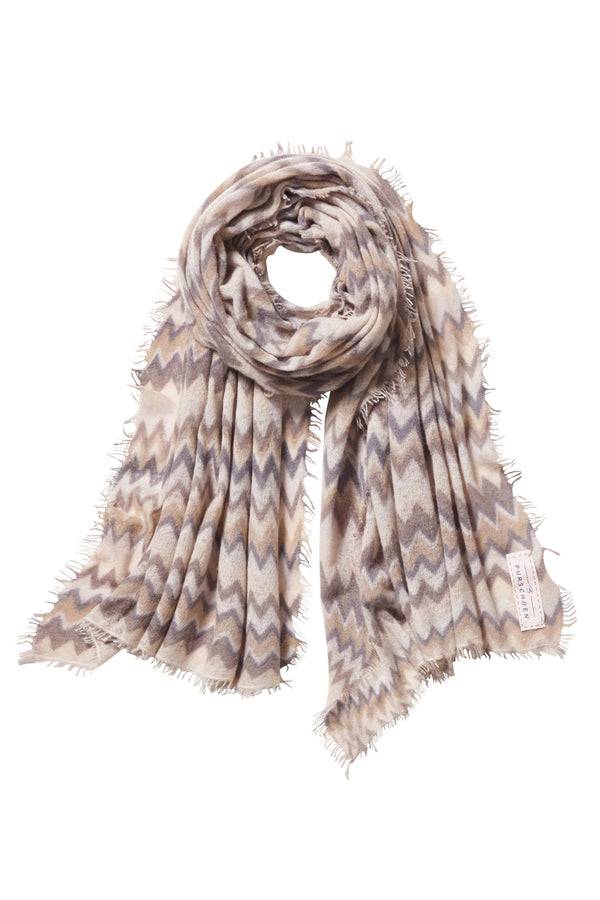 Pur Schoen Schal chevron nougat-stone grey Vierteljährliche Förderung