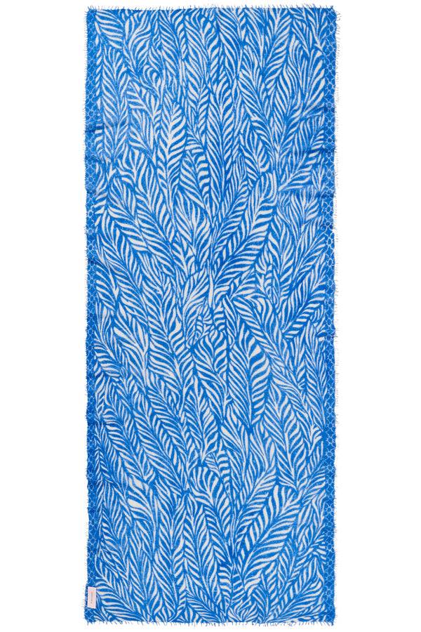 Pur Schoen Schal leafgarden sky blue-natural Fabrikladen