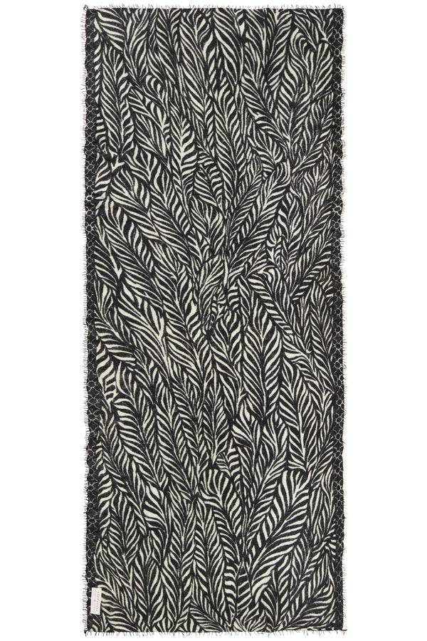 Pur Schoen Schal leafgarden black-natural Im Verkauf