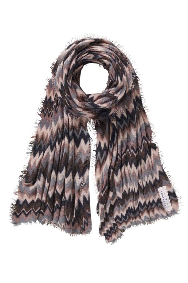 Pur Schoen Schal chevron black coffee im Angebot