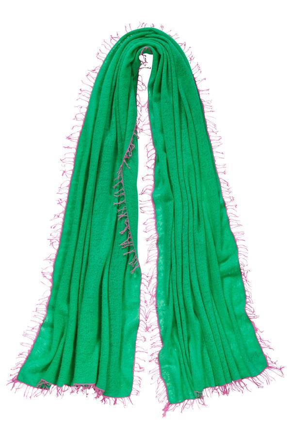 Pur Schoen Schal limette fransen pink Valentinstagsangebot