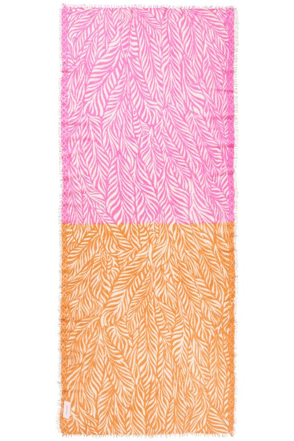 Pur Schoen Schal leafgarden multi puder pink Weihnachtsangebot