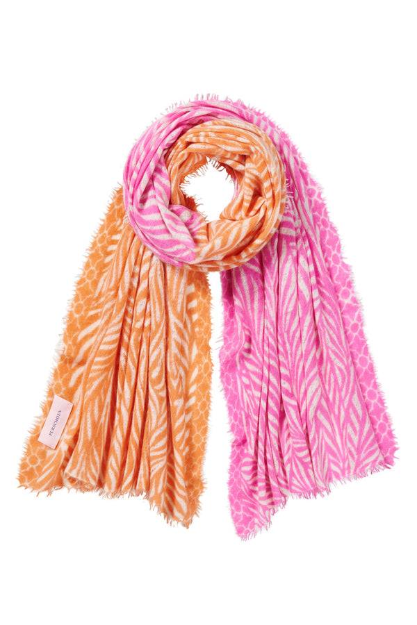 Pur Schoen Schal leafgarden multi puder pink Weihnachtsangebot