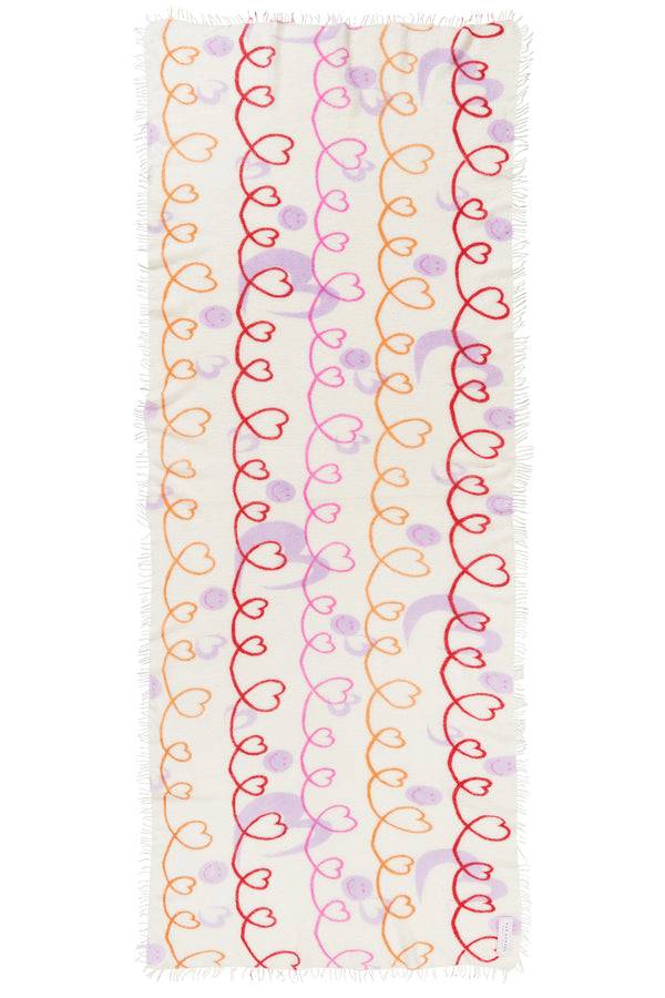 Pur Schoen Schal herzandsmiley weiss-pink Saisonale Angebote