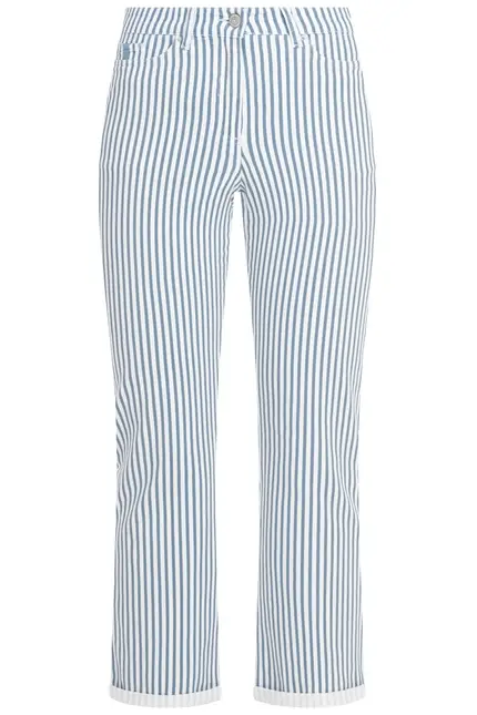 Recover Pants Frieda, Straght-Fit Hose in STREIFEN ECRU/ BLAU Artikelnummer REC-13395-4149-400 Black Friday