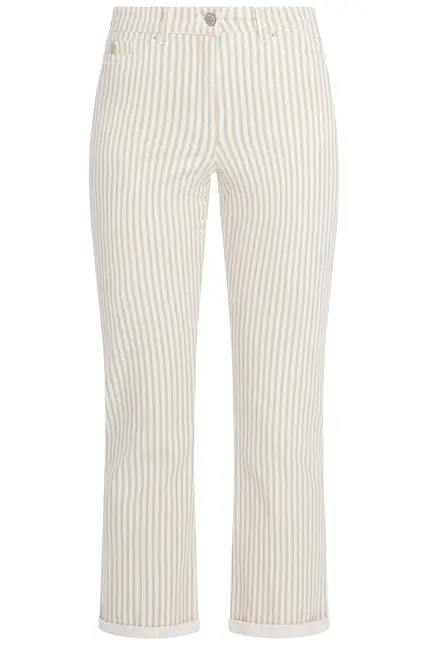 Recover Pants Frieda, Straght-Fit Hose in STREIFEN ECRU/ BEIGE Artikelnummer REC-13395-4149-202 Weihnachtsangebot
