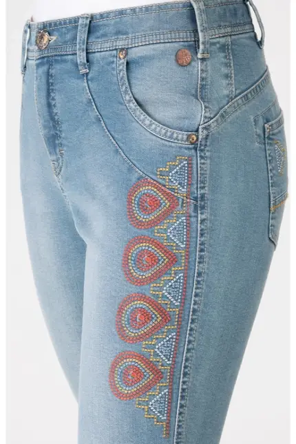 Recover Pants Jeans bestickt in blau Artikelnummer REC-12728-2629-100 Neueste Mode