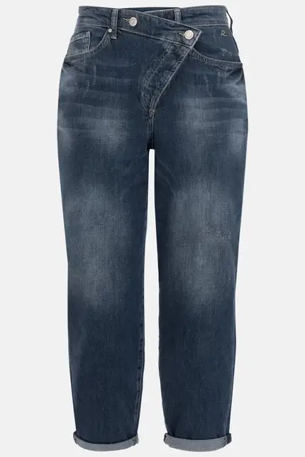 Recover Pants Gianna, Relaxed-Fit Jeans mit raffiniertem Verschluß in dark blue Artikelnummer REC-13388-4279-148 Exklusive Angebote
