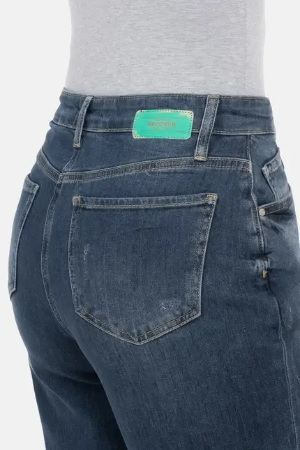 Recover Pants Gianna, Relaxed-Fit Jeans mit raffiniertem Verschluß in dark blue Artikelnummer REC-13388-4279-148 Exklusive Angebote