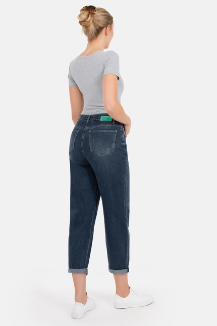 Recover Pants Gianna, Relaxed-Fit Jeans mit raffiniertem Verschluß in dark blue Artikelnummer REC-13388-4279-148 Exklusive Angebote