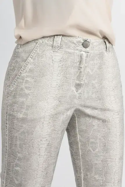 Recover Pants Hose mit Reptilprint in ECRU-ANTHRAZIT Artikelnummer REC-12664-01-4024-183 Nur noch ein Tag übrig