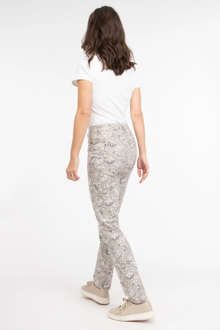 Recover Pants Hose mit Paisleydruck in DRUCK ECRU-BEIGE-ANTHRAZIT Artikelnummer REC-12281-4074-2 Fabrikladen