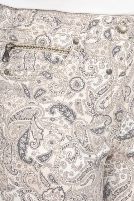 Recover Pants Hose mit Paisleydruck in DRUCK ECRU-BEIGE-ANTHRAZIT Artikelnummer REC-12281-4074-2 Fabrikladen