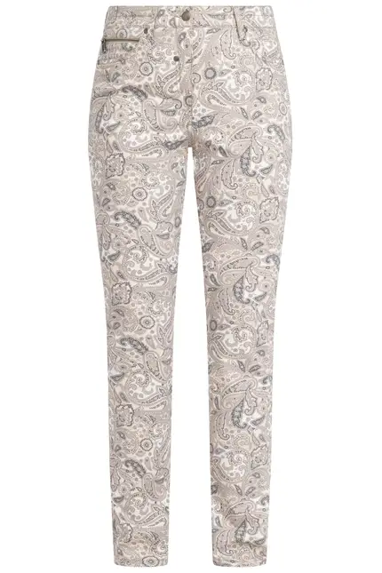 Recover Pants Hose mit Paisleydruck in DRUCK ECRU-BEIGE-ANTHRAZIT Artikelnummer REC-12281-4074-2 Fabrikladen