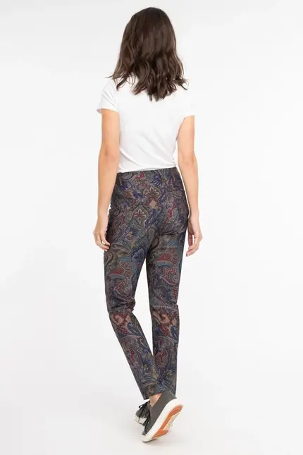 Recover Pants Hose mit Paisleydruck in DRUCK SCHWARZ-ROT-BLAU-BRAUN Artikelnummer REC-12563-4070-9 Outlet