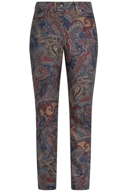 Recover Pants Hose mit Paisleydruck in DRUCK SCHWARZ-ROT-BLAU-BRAUN Artikelnummer REC-12563-4070-9 Outlet
